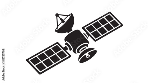 Satellite icon simple flat vector illustration of space technology isolated on white background