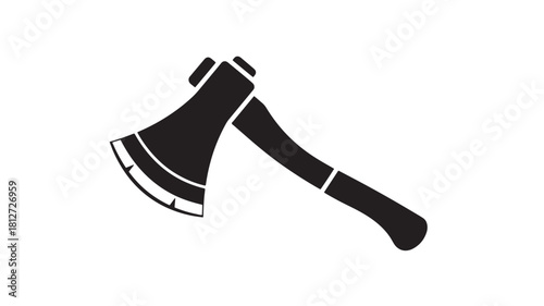 Black axe icon simple flat vector illustration isolated on white background for camping and outdoor design