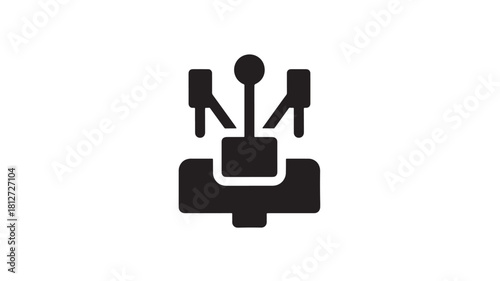 Minimalist glyph icon of a drone simple flat vector design element isolated on white background