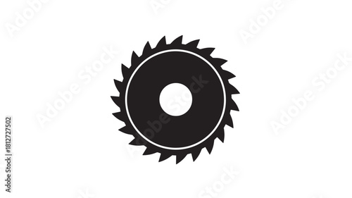 Circular saw blade icon simple flat vector illustration isolated on white background for industrial or construction design