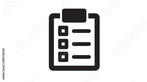 Clipboard with checklist icon simple flat vector design element isolated on white background for web and mobile apps