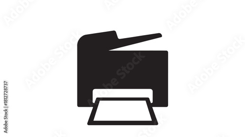 Printer icon in simple flat vector design office equipment symbol for web and mobile apps isolated on white background
