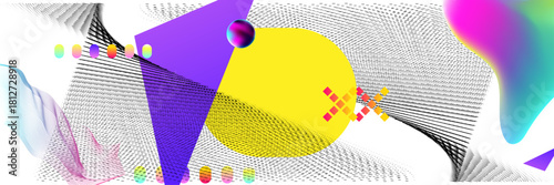 Bright color design backgrounds template summer juicy background with geometric elements