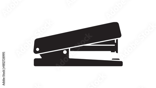 Black stapler icon simple flat vector design office supply isolated on white background