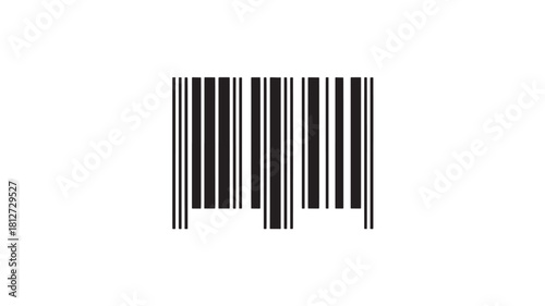 Barcode vector illustration simple black and white design isolated on white background for product identification