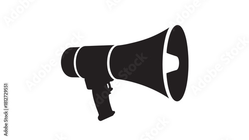 Megaphone vector icon simple flat glyph design isolated on white background for web and mobile apps