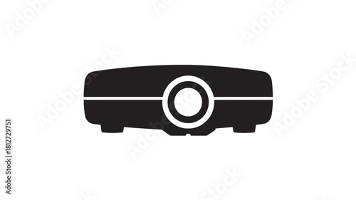 Projector icon in simple flat vector design presentation equipment for business and education isolated on white background