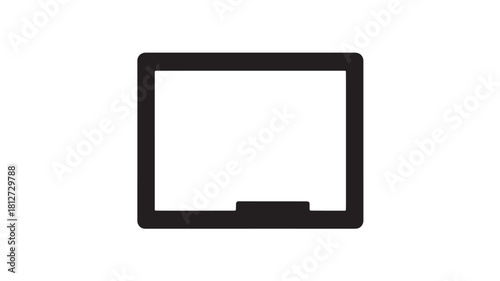 Minimalist whiteboard icon simple flat vector design isolated on white background for presentation and education apps