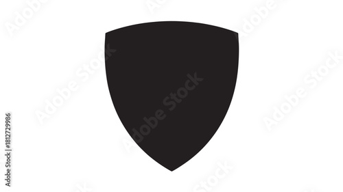 Simple black shield icon flat vector illustration isolated on white background for security or protection concepts