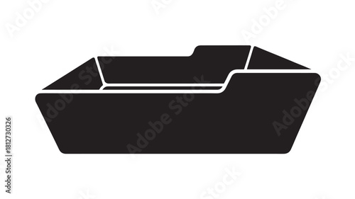 Black coffin vector icon simple flat glyph design isolated on white background for memorial or funeral service