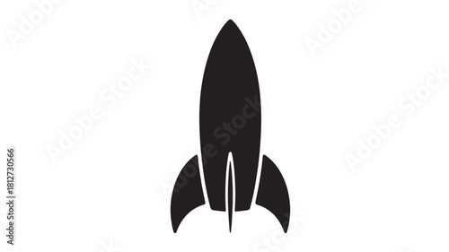 Rocket ship glyph icon simple flat vector illustration isolated on white background