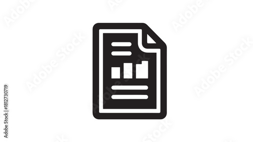 Document with bar graph icon simple flat vector illustration for business reports and data analysis isolated on white background