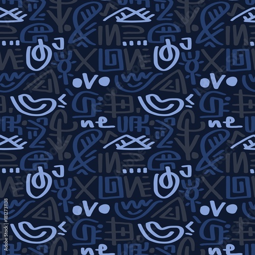Doodle abstract ethnic pattern. tribal seamless pattern .illustration.