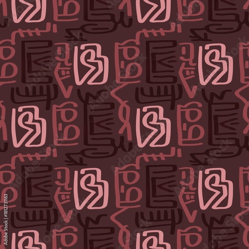 Doodle abstract ethnic pattern. tribal seamless pattern .illustration.