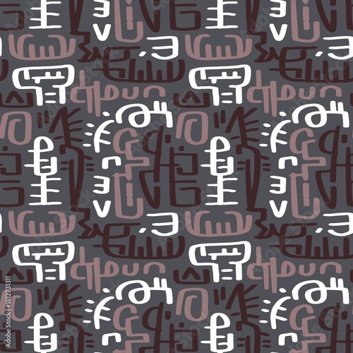 Doodle abstract ethnic pattern. tribal seamless pattern .illustration.
