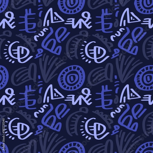 Doodle abstract ethnic pattern. tribal seamless pattern .illustration.