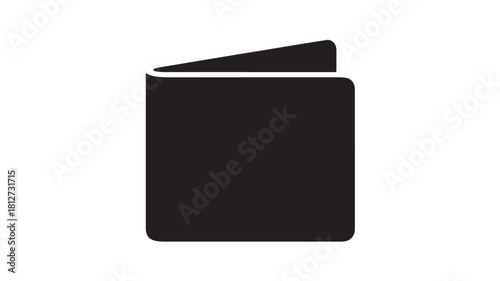 Wallet icon simple flat vector glyph isolated on white background for finance and business applications