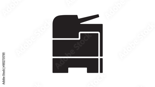 Photocopier machine glyph icon simple flat vector illustration for office equipment isolated on white background