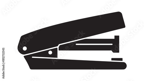 Black stapler icon simple flat vector illustration isolated on white background