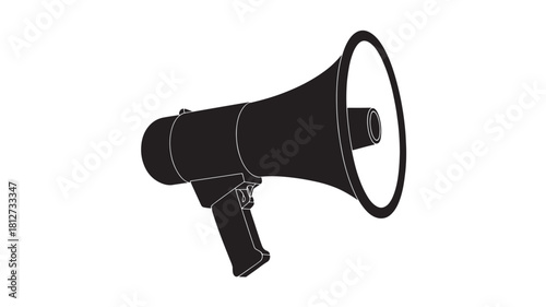 Black megaphone vector illustration simple flat design element isolated on white background