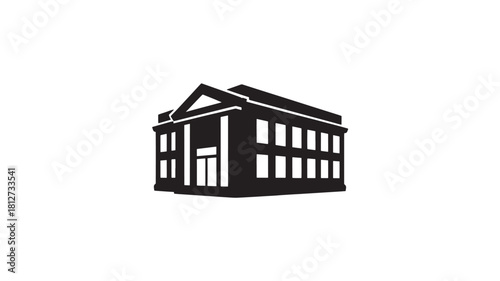 Courthouse vector icon simple glyph illustration of a classical building with columns isolated on white background