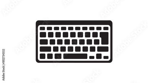 Keyboard icon simple flat vector glyph isolated on white background for user interface design and infographic elements