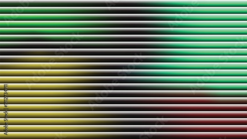 Abstract background with horizontal stripes in varying shades of green yellow and gray
