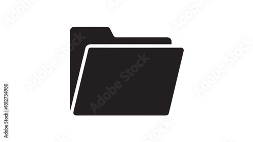Simple folder icon flat vector illustration for file management isolated on white background