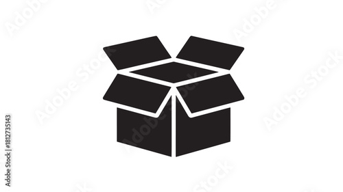 Open box icon simple flat vector illustration isolated on white background for web and mobile design