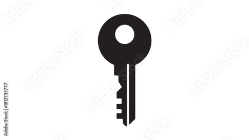 Simple key icon flat vector glyph isolated on white background for security and access control