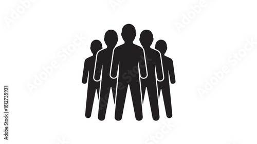 Group of people icon simple flat vector glyph isolated on white background for app and web design