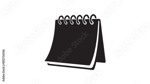 Black notepad icon simple flat vector design element isolated on white background for web and mobile apps