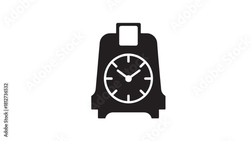 Alarm clock icon simple flat vector design isolated on white background for app and web design