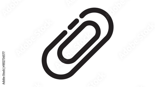Paper clip icon simple flat vector design isolated on white background for web and mobile apps