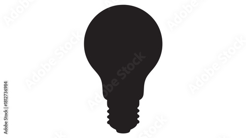 Black light bulb silhouette simple vector illustration isolated on white background for design elements