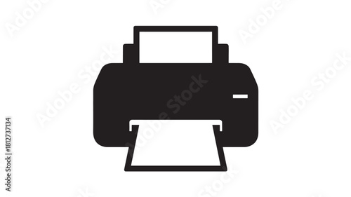 Printer icon simple flat vector design isolated on white background for web and mobile apps