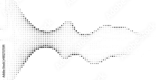 Abstract halftone wave flow pattern with smooth dotted gradients forming a dynamic modern design ideal for minimal creative backgrounds fluid artistic layouts and contemporary decorative surfaces