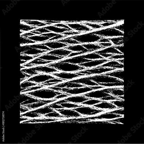 Abstract network texture vector pattern design intricate web background monochrome illustration white on black art 100
