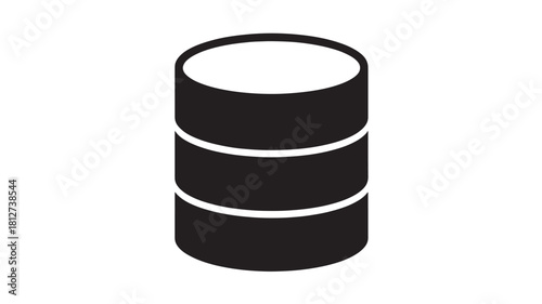 Database icon simple flat vector design element isolated on white background for web and mobile apps