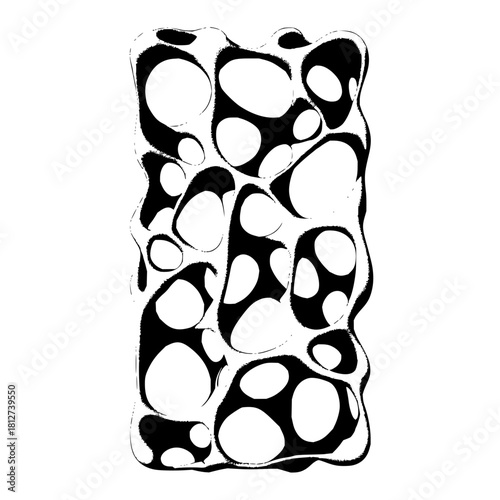 Abstract organic cell pattern black and white design modern contemporary art illustration graphic element vector shape