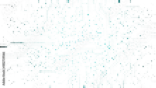 Bright blue digital halftone dotted data field background with scattered pixel matrix effect ideal for technology templates futuristic designs infographic visuals and modern abstract layouts