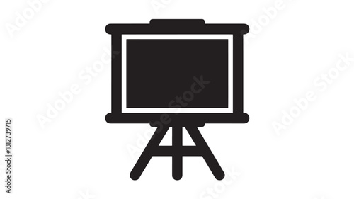 Blackboard icon on a tripod simple flat vector illustration for education and presentation purposes isolated on white background