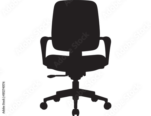 Silhouette of an office chair a simple vector illustration isolated on white background for design elements