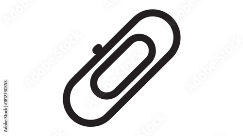 Paper clip icon simple flat vector design isolated on white background for web and mobile apps