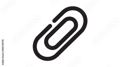Simple paper clip icon minimalist vector illustration isolated on white background for web design and user interface