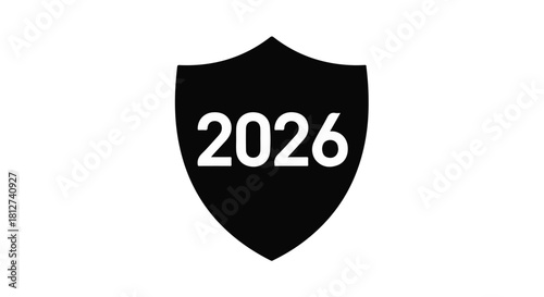 Secure shield with year 2026 represents future protection and planning