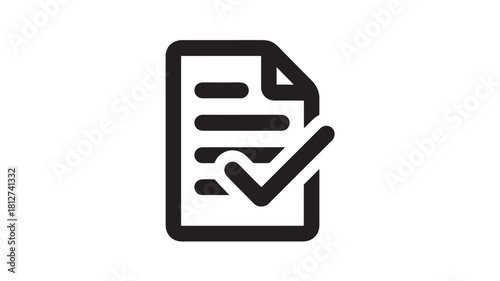 Document with check mark icon simple flat vector illustration for business and ui design isolated on white background