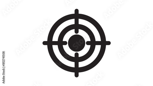 Target symbol icon simple flat vector design isolated on white background