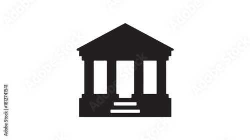 Bank building icon simple flat vector illustration of a government building isolated on white background