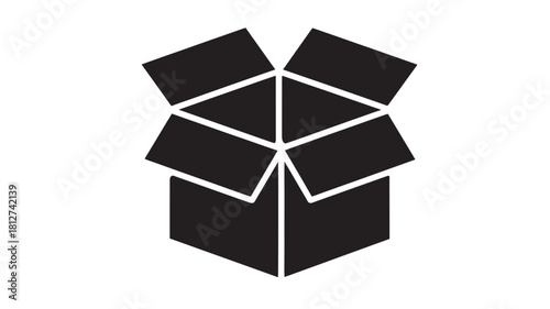 Open box icon simple flat vector illustration isolated on white background for web and mobile design